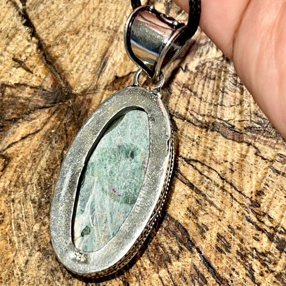 Oval Ruby Fuchsite Pendant 2” - Picture 5 of 6